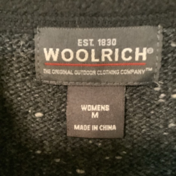 Woolrich Women’s med dark heather gray 1/4 zip up boxy wool blend sweater - Picture 2 of 8